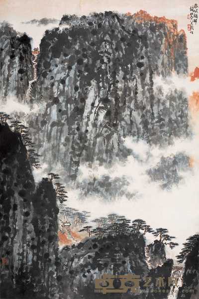 钱松嵒  泰岱朝晖 立轴 98×65cm